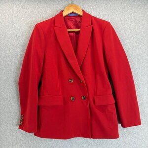 J.McLaughlin Red Double-Breasted Blazer‎ Sumner Jacket Womens Size 6 Collared